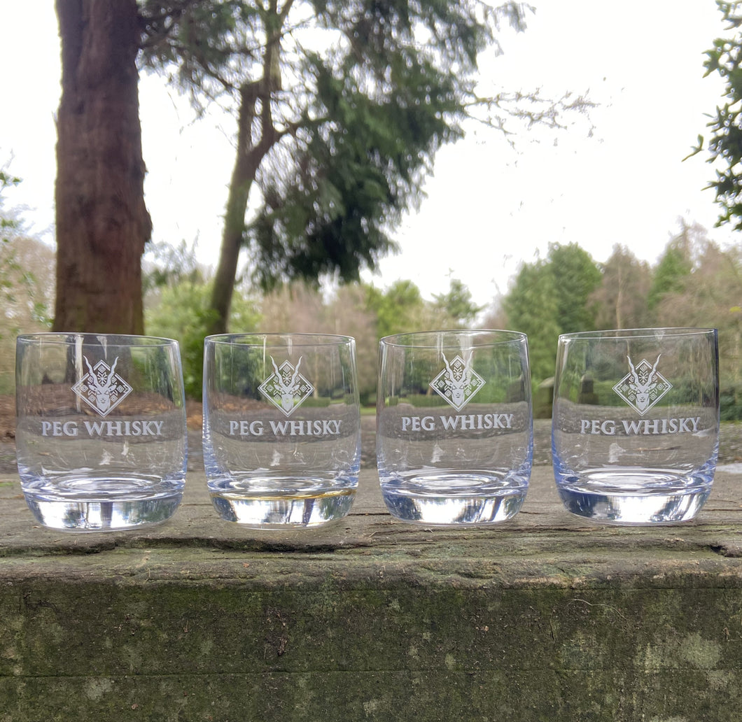 Peg Whisky Glass Tumblers (Set of 4)